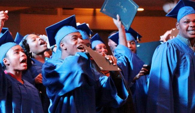 YouthBuild-Philly-2 Students in graduation attire