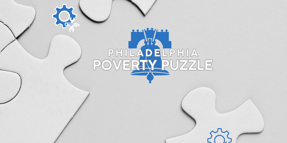 A graphic for the series Philadelphia Poverty Puzzle that shows a piece removed from a puzzle.