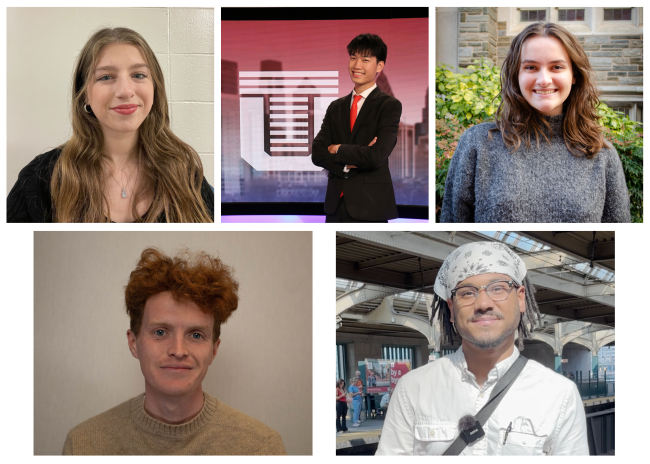 A photo collage of the five students in the PJC Reporting Corps in fall 2026.